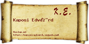 Kaposi Edvárd névjegykártya